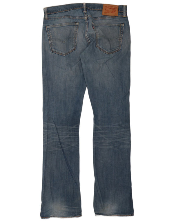 Levi's Uomo 527 Jeans Bootcut Distressed W33 L34 Cotone Blu
