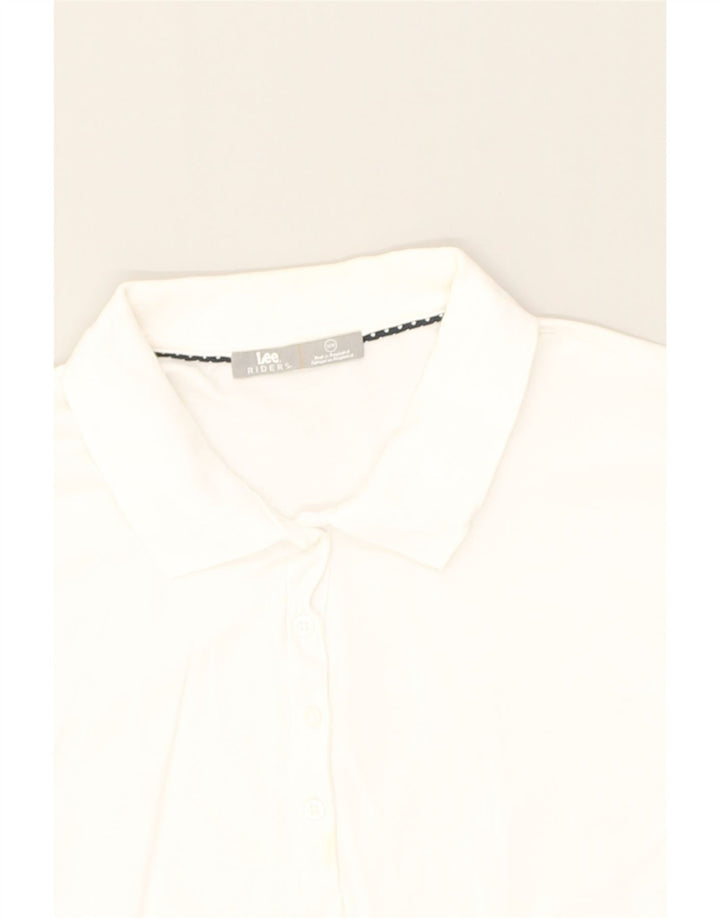 LEE Womens Riders Oversized Polo Shirt UK 18 XL White Cotton | Vintage Lee | Thrift | Second-Hand Lee | Used Clothing | Messina Hembry 
