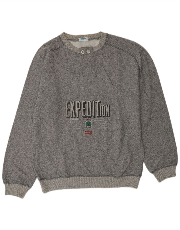 CARRERA Felpa grafica da uomo Maglione grande cotone grigio