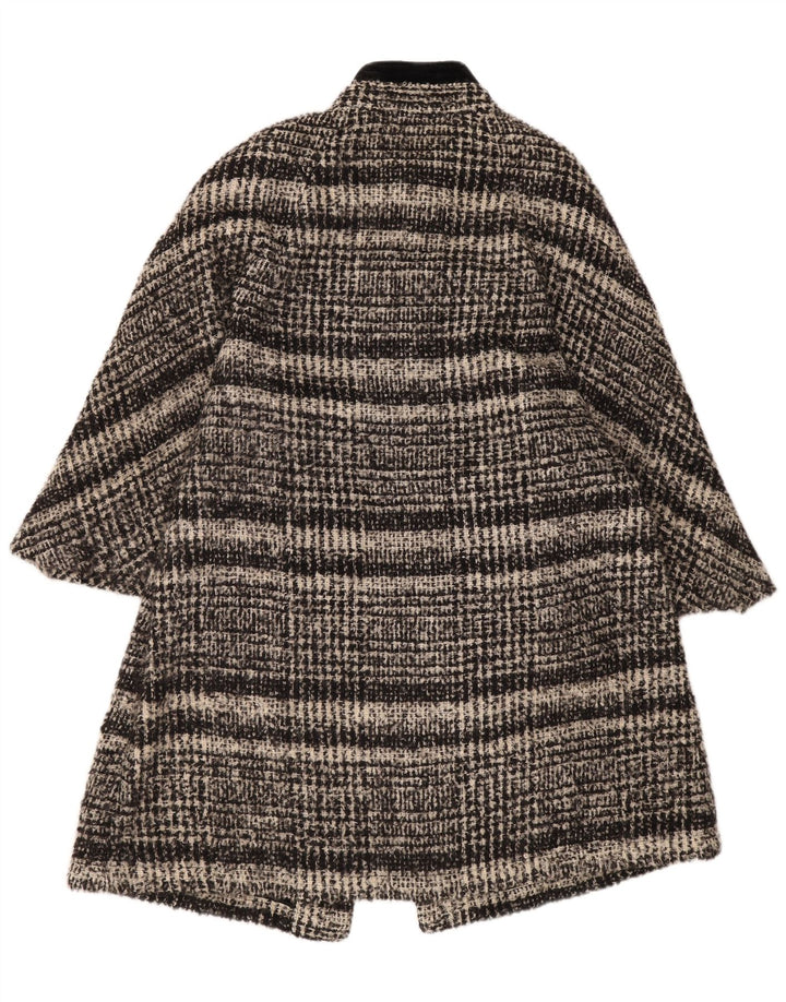 Soprabito oversize da donna vintage UK 16 grande a righe grigie