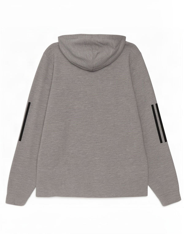 Felpa con cappuccio grafica da uomo Adidas piccola in poliestere grigio
