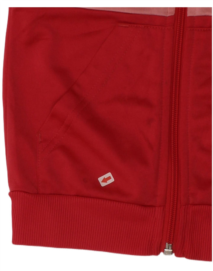 Giacca superiore della tuta da ragazza Adidas 5-6 anni in poliestere color block rosso