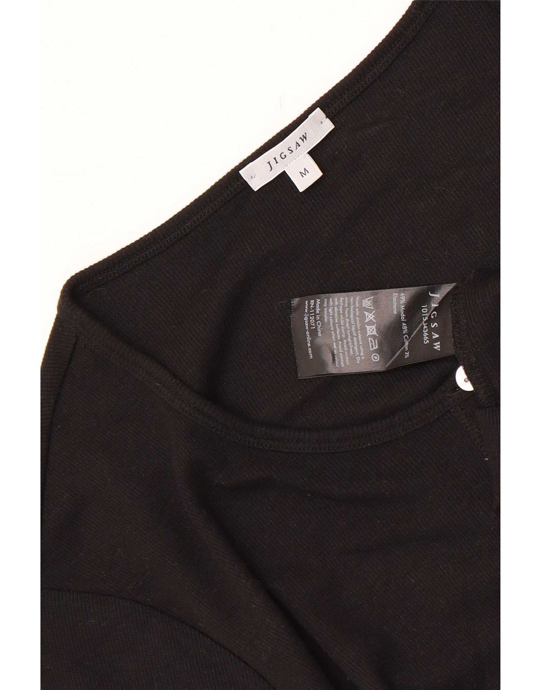 Top cardigan a maniche corte da donna Jigsaw UK 12 medio nero modal