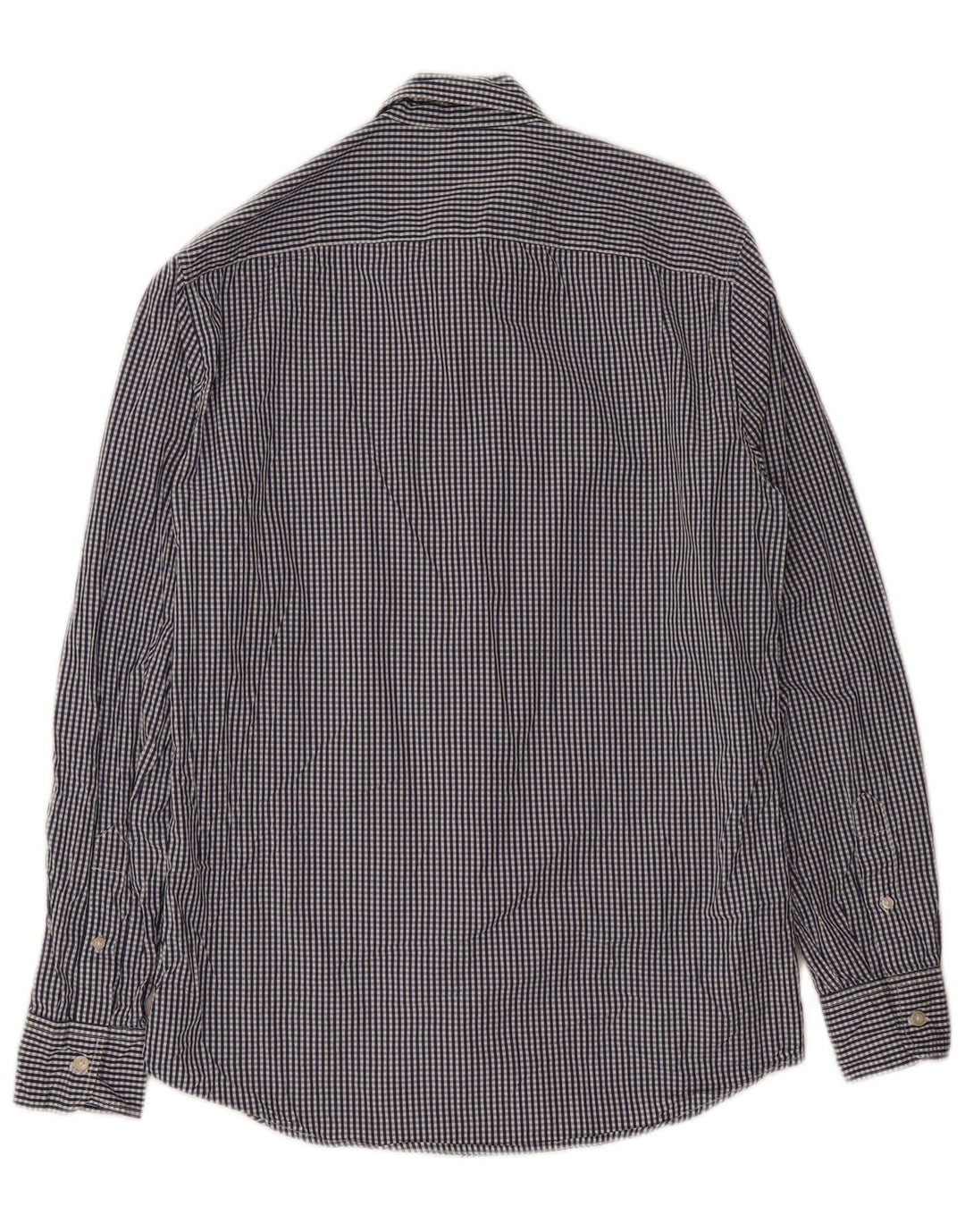 Camicia Benetton Uomo Cotone Vichy Blu Medio