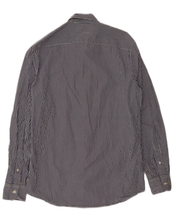 Camicia Benetton Uomo Cotone Vichy Blu Medio
