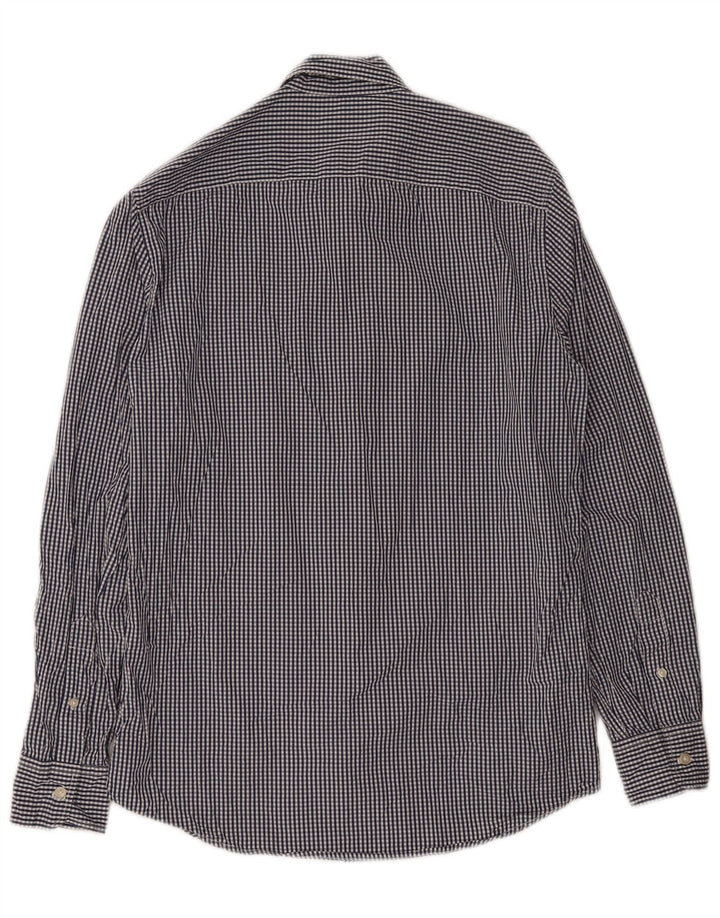 Camicia Benetton Uomo Cotone Vichy Blu Medio
