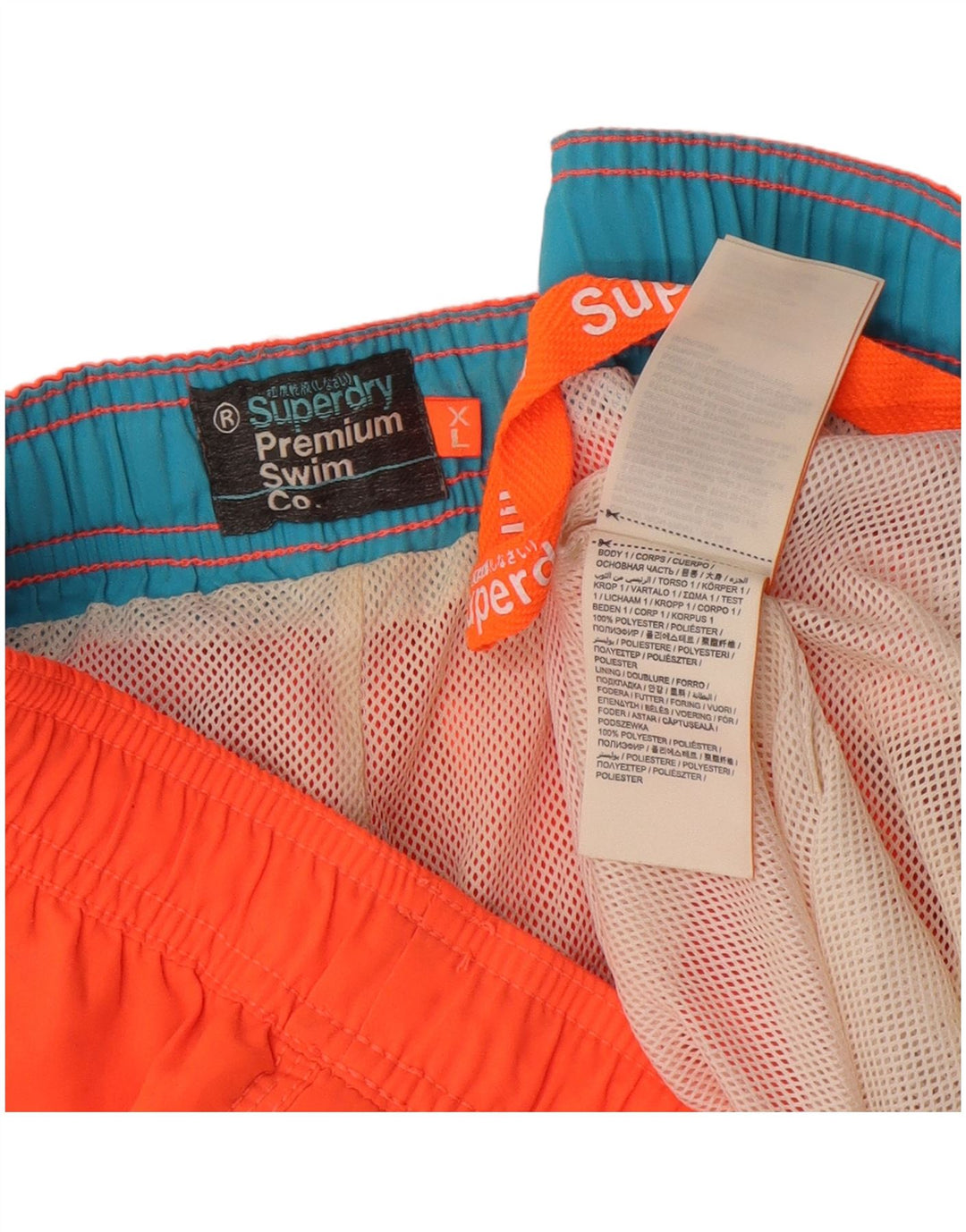 Pantaloncini da bagno grafici da uomo Superdry XL arancione poliestere