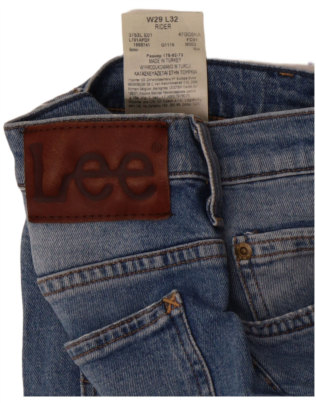 Jeans Lee Rider Slim da uomo W29 L32 in cotone blu