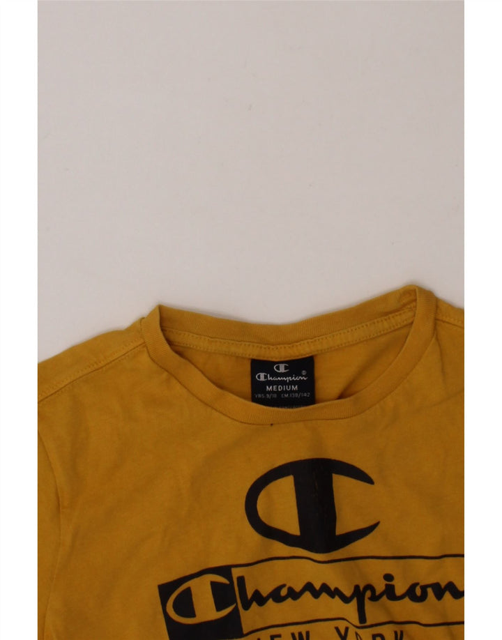CHAMPION Boys Graphic T-Shirt Top 9-10 Years Medium  Yellow Cotton Vintage Champion and Second-Hand Champion from Messina Hembry 