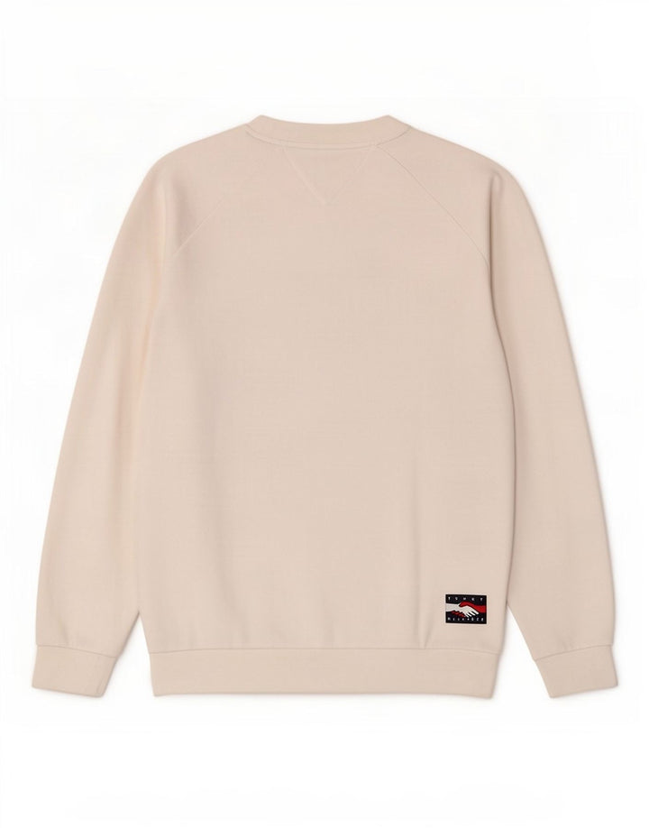 Felpa grafica da uomo Tommy Hilfiger Maglione cotone bianco medio