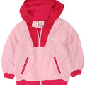 Giacca antipioggia Adidas per ragazze con cappuccio 2-3 anni in poliestere color block rosa