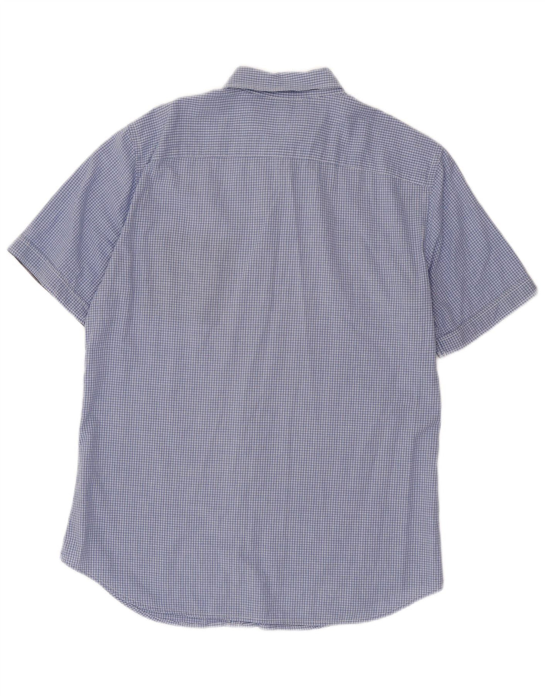 Camicia a maniche corte da uomo Benetton a quadri blu medio
