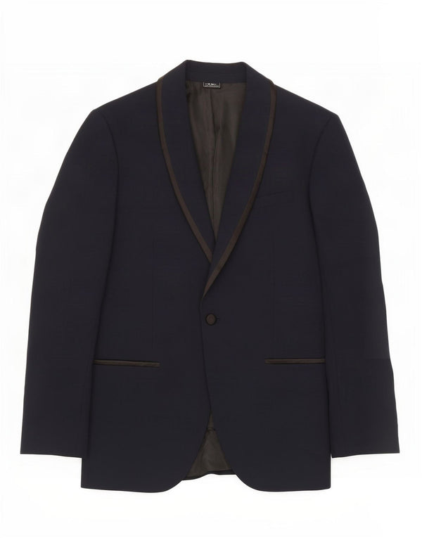 Marks & Spencer Mens 1 Button Blazer Jacket UK 40 Medium Navy Blue