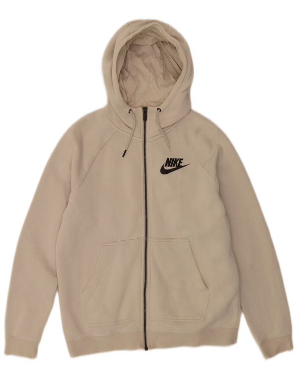 Felpa con cappuccio e zip da donna Nike UK 14 medio bianco