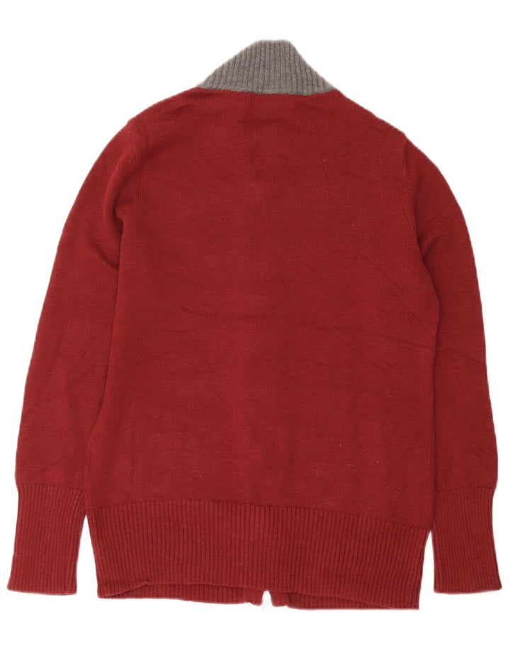 Eddie Bauer Maglione cardigan da uomo in cotone Fair Isle bordeaux medio invernale