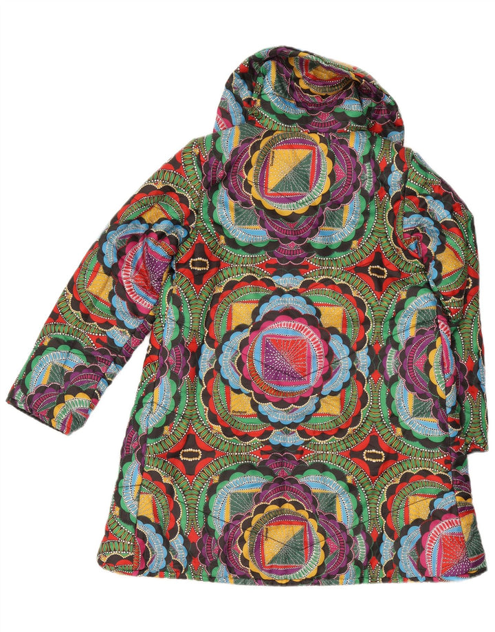 Desigual Giacca imbottita da donna UK 10 Small Poliestere geometrico multicolore