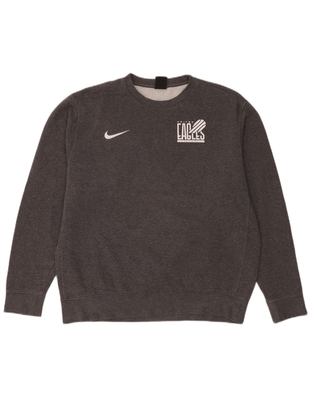 Felpa con grafica Nike Eagles da uomo, grande, in cotone grigio