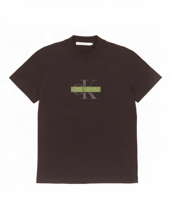 Maglietta grafica da uomo Calvin Klein Jeans Top piccola in cotone nero