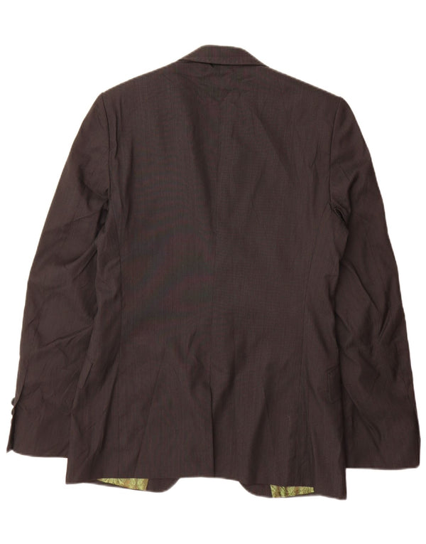 Ted Baker Giacca blazer da uomo a 1 bottone taglia 38 Lana gessata grigio medio
