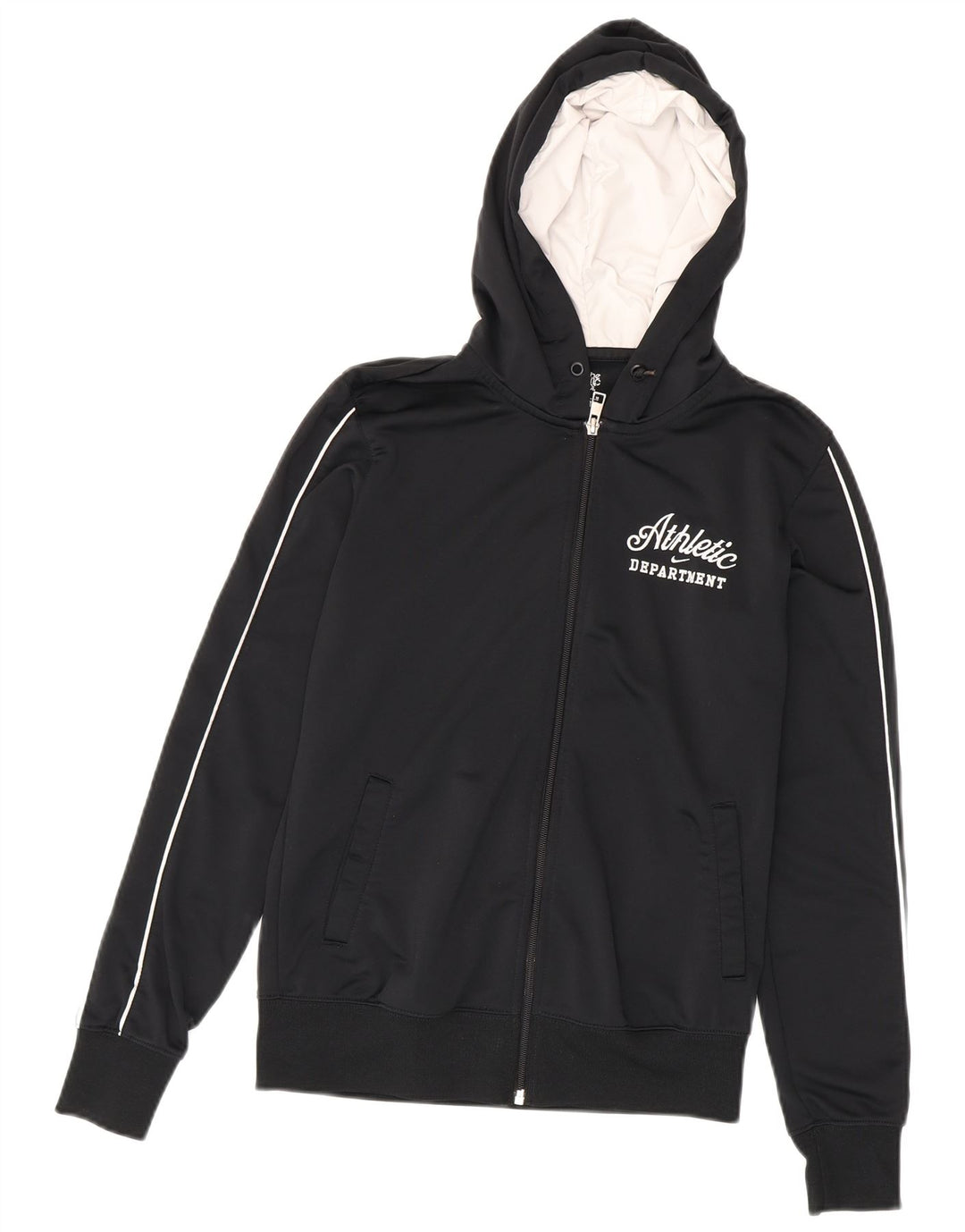 Felpa con cappuccio e zip grafica da donna Nike UK 12 poliestere nero medio