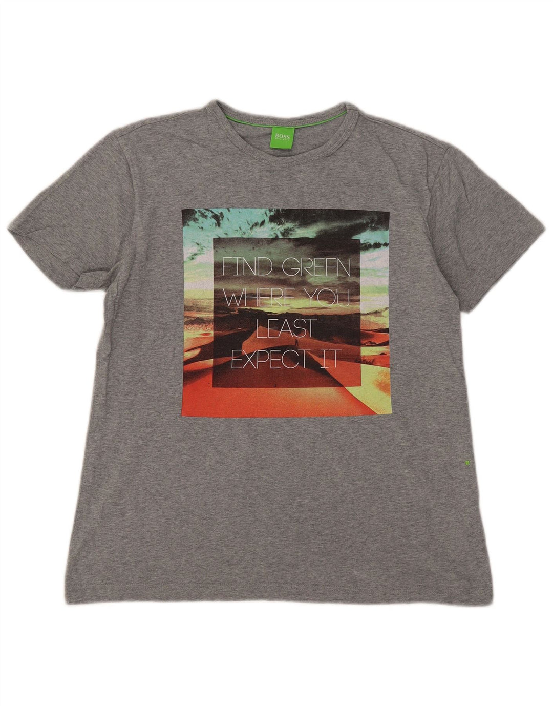 T-shirt da uomo Hugo Boss Top Small in cotone grigio