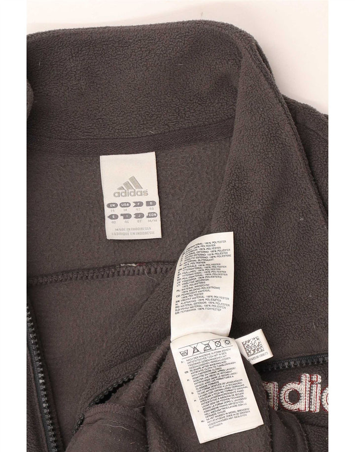Giacca in pile grafica Adidas da donna UK 14 Poliestere grigio medio