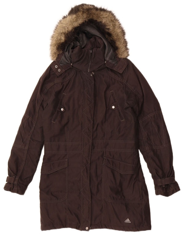 Giacca Parka con cappuccio da donna Adidas UK 14 medio nero poliestere