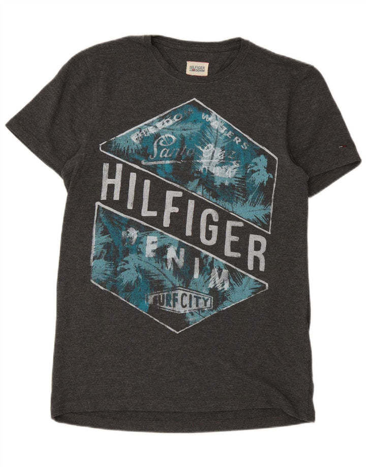 T-shirt grafica da uomo Tommy Hilfiger Top grigio medio