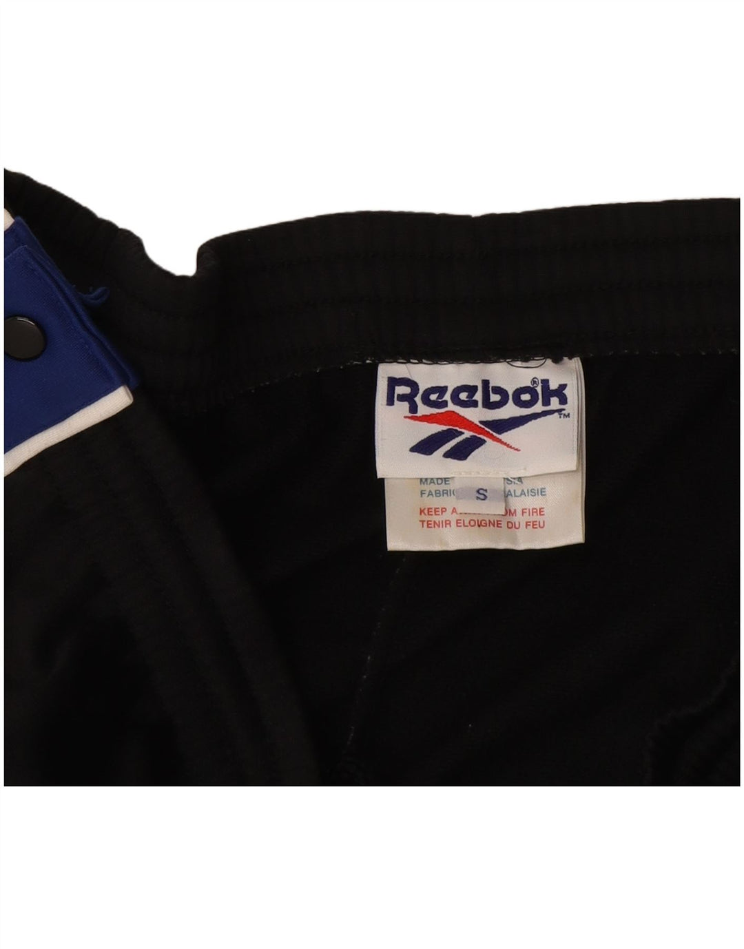 Pantaloni da tuta da uomo Reebok Small neri in poliestere color block