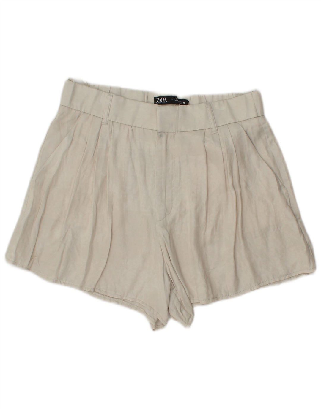 Pantaloncini chino con pegging da donna Zara medi W28 in viscosa bianco sporco