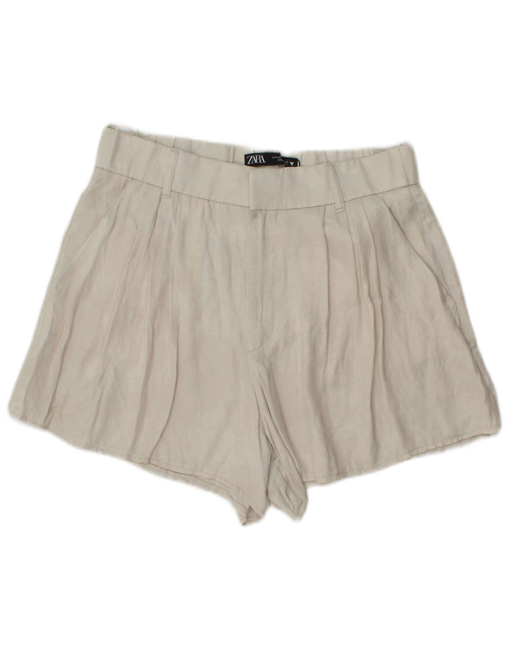 Pantaloncini chino con pegging da donna Zara medi W28 in viscosa bianco sporco