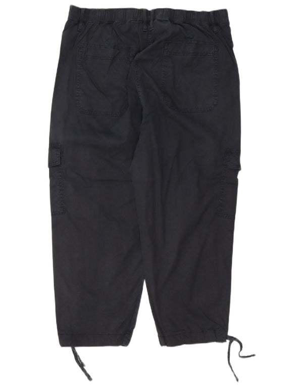 Pantaloni cargo a vita alta da donna Marks & Spencer UK 16 Large W38 L23 Neri