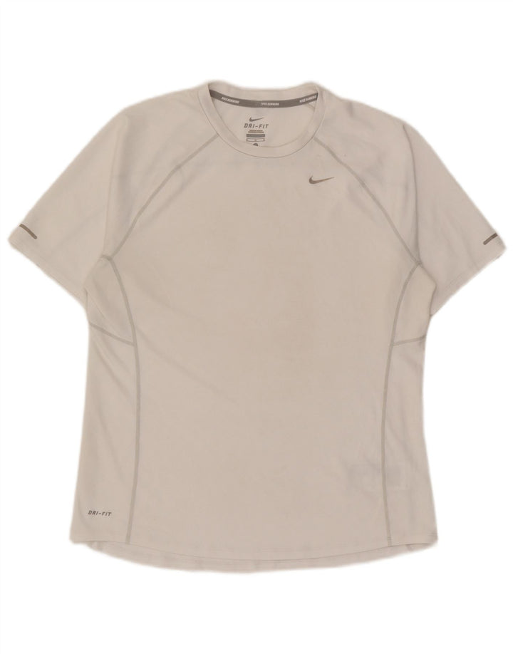 T-shirt Nike Dri Fit da uomo, top in poliestere bianco medio