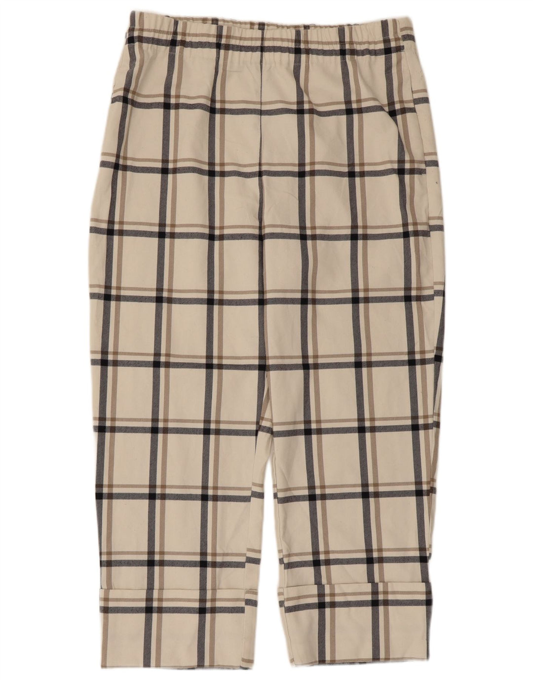 Pantaloni corti da donna Zara XL W32 L24 Poliestere a quadri bianchi