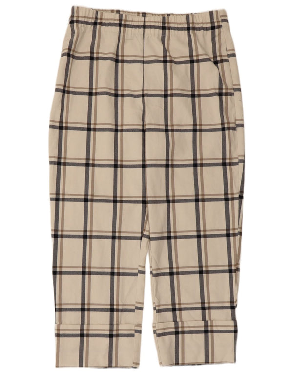 Pantaloni corti da donna Zara XL W32 L24 Poliestere a quadri bianchi