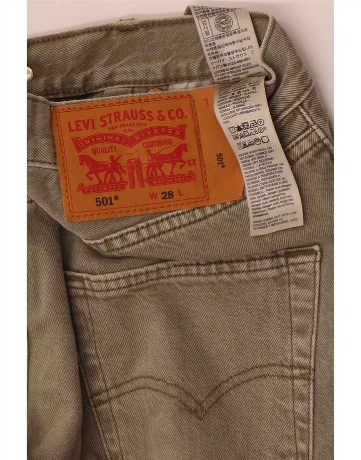 Pantaloncini di jeans Levi's 501 da uomo W28 piccoli in cotone kaki