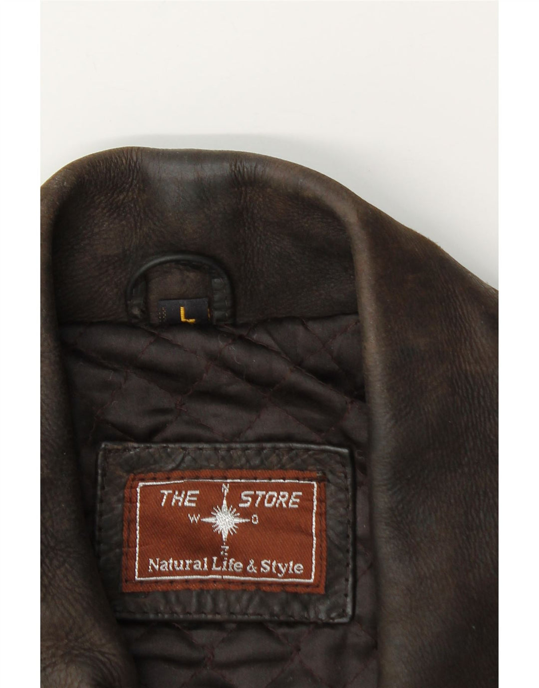 Giacca in pelle vintage da uomo UK 40 grande in pelle marrone