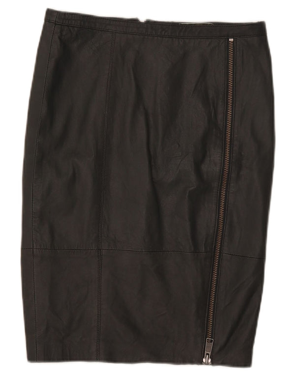 Gonna a tubino in pelle da donna MINT VELVET UK 8 piccola W28 nera