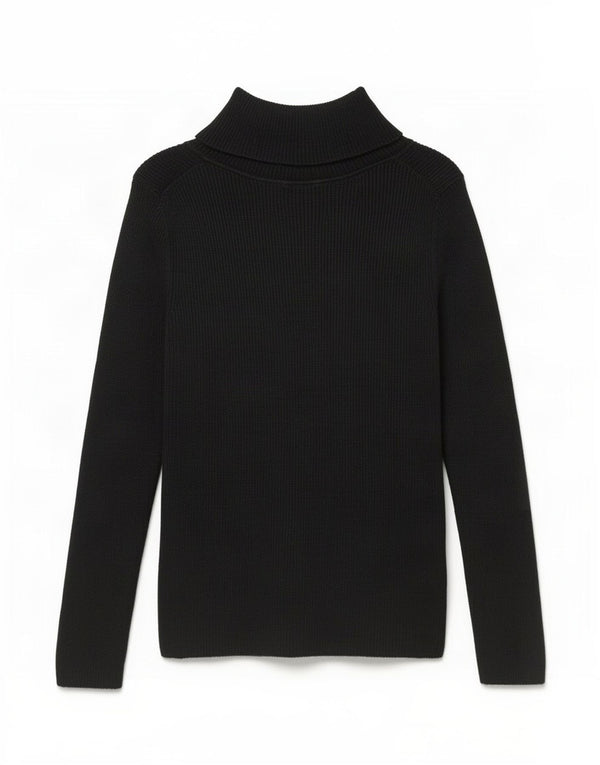 Maglione maglione a collo alto da donna Gap UK 12 cotone nero medio