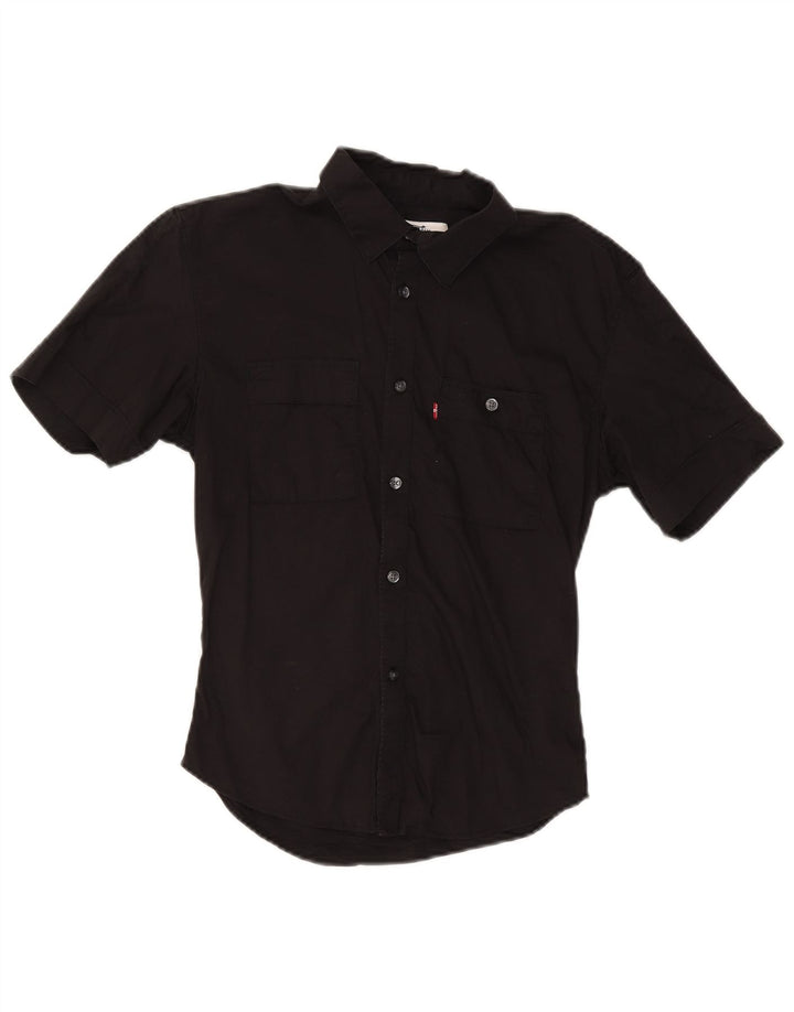 Camicia Levi's da uomo slim fit a maniche corte piccola in cotone nero