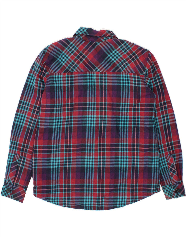 EDDIE BAUER Womens Oversized Bomber Jacket UK 10 Small Multicoloured Check Vintage Eddie Bauer and Second-Hand Eddie Bauer from Messina Hembry 