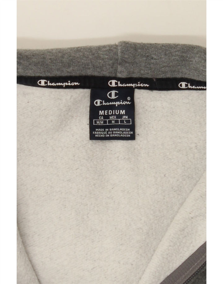 CHAMPION Mens Graphic Zip Hoodie Sweater Medium Grey Cotton Vintage Champion and Second-Hand Champion from Messina Hembry 