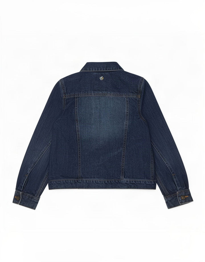 Giacca Jeans Bambina Fat Face 9-10 Anni Cotone Blu Farfalla
