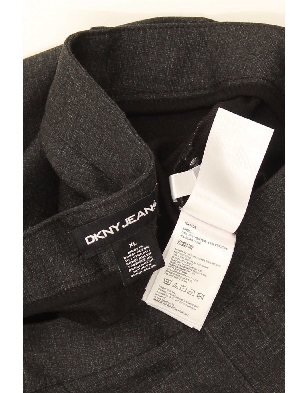 Pantaloni casual dritti da uomo Dkny XL W36 L29 poliestere nero