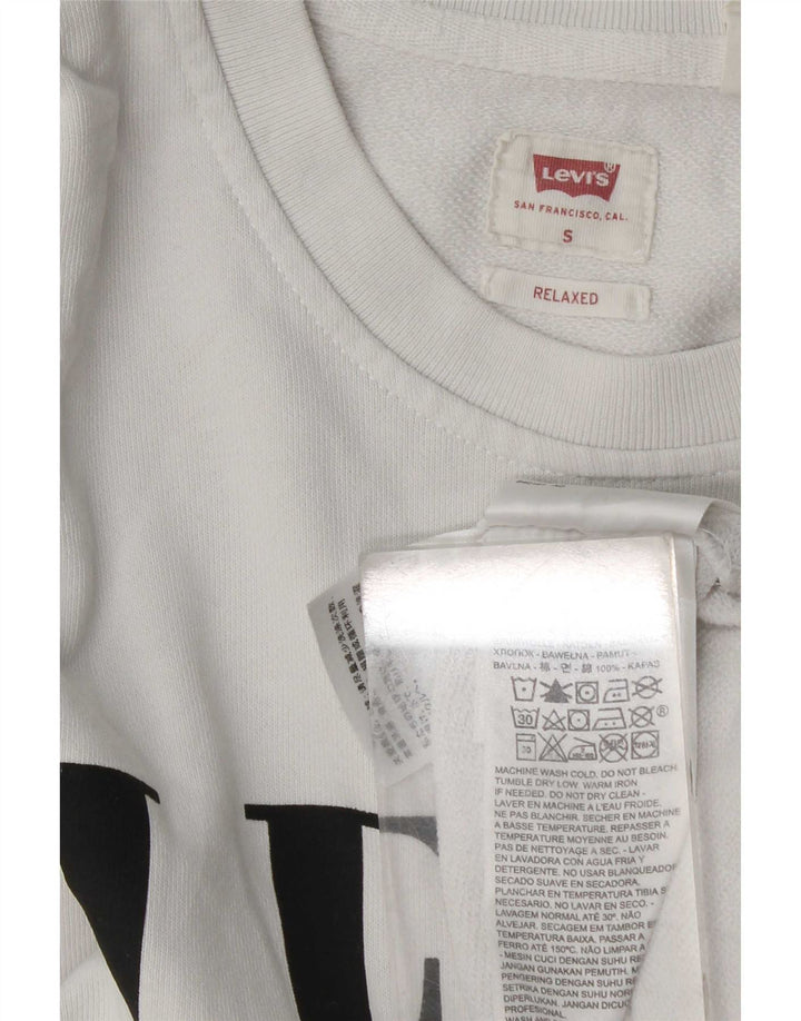 Levi's Uomo Felpa con grafica rilassata Maglione piccolo cotone bianco