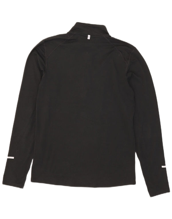 Tuta da ginnastica Nike Dri Fit da uomo con collo e zip, piccola, in poliestere nero