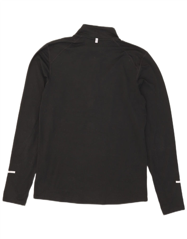 Tuta da ginnastica Nike Dri Fit da uomo con collo e zip, piccola, in poliestere nero