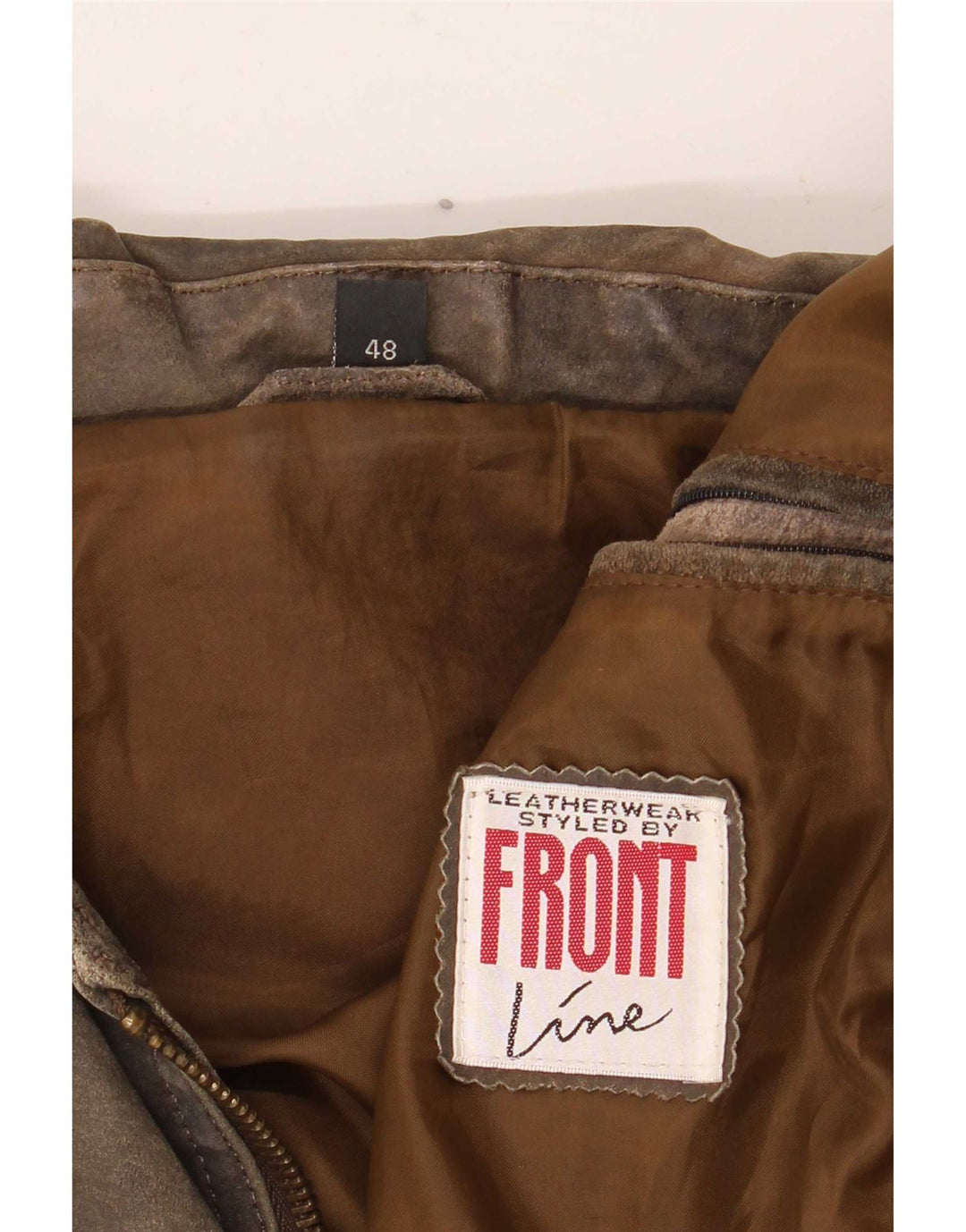 Giacca in pelle da uomo Front Line IT 48 Medium Khaki