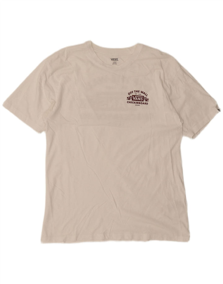 T-shirt grafica da uomo Vans grande in cotone bianco