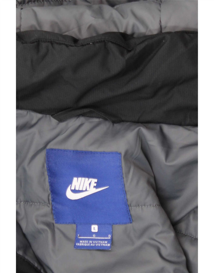 Giacca imbottita con cappuccio Nike da uomo UK 40 grande poliestere nero